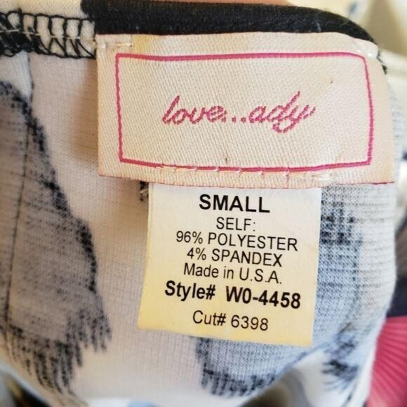 Love Ady Womens Animal Print & Faux Leather Dress short sleeve zipper back Small - Picture 6 of 6